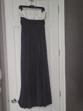 Speechless Black Strapless Maxi Skirt with Embellished Waist